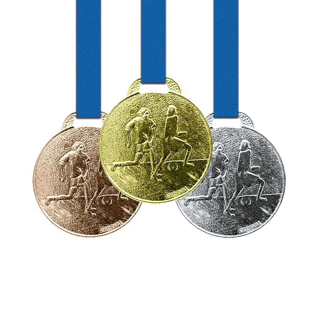 70 Medalhas Futebol Metal 35mm Ouro Prata Bronze
