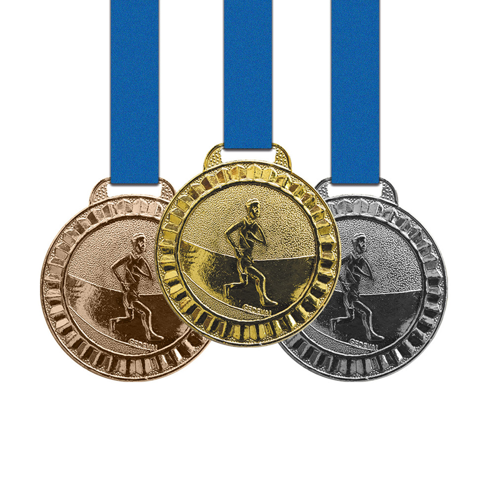 10 Medalhas Corrida Metal 44mm Ouro Prata Bronze