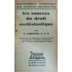 Les Sources Du Droit Ecclésiastique - 1016