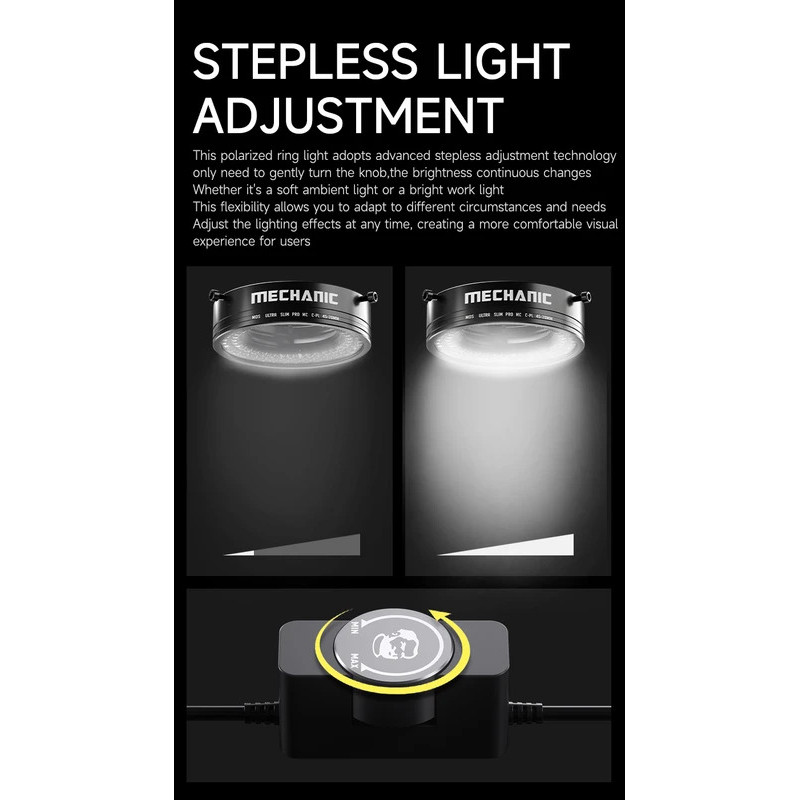 MECHANIC LS720+ Microscope Polarized Ring Light Source 72pcs High-brightness Large Lamp Beads for Remover Glare and Refl
