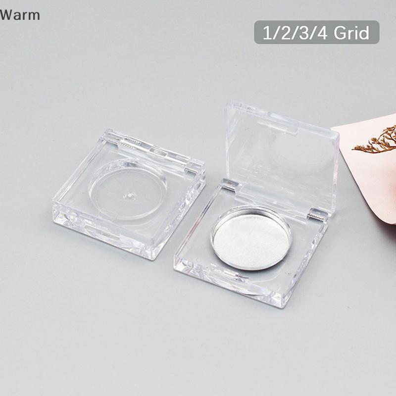 Quente Mini Quadrado Sombra Em Pó Caso Com Tampa Clara & Placa De Alumínio Plástico DIY Blush Recipiente Ferramentas Maq