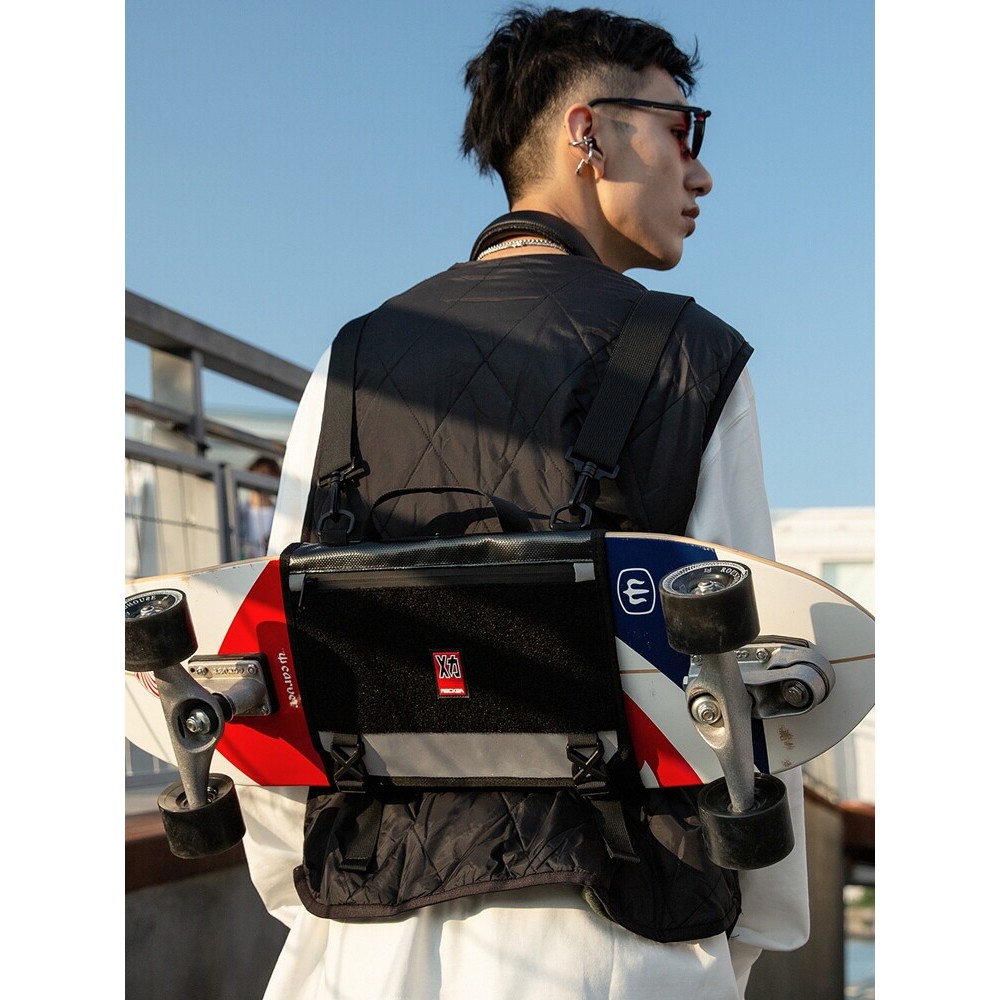 Mackar mochila saco de skate pequeno saco de placa de peixe mochila de skate elétrico duplo Rocked saco de skate