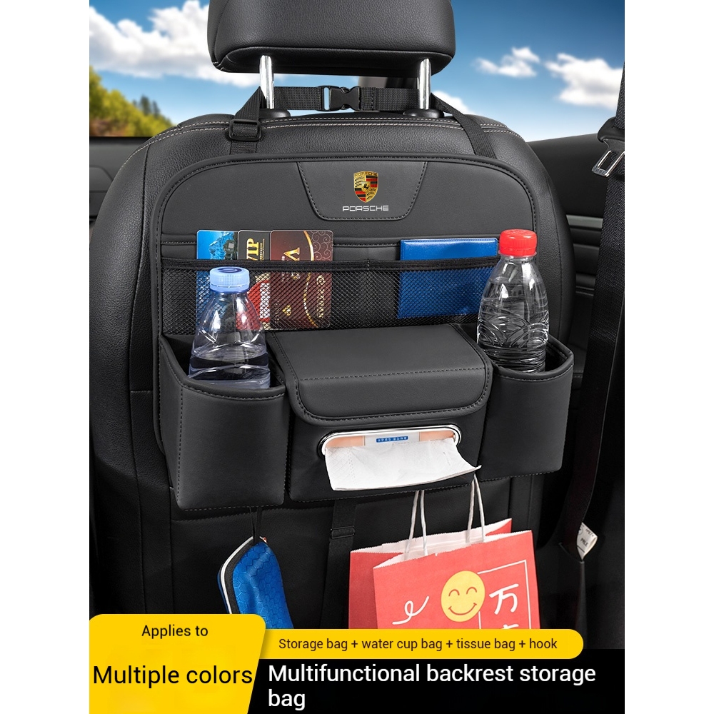 Assento De Carro Volta Armazenamento Pendurado Saco Encosto Rack Para Porsche Panamera Cayenne Macan 718 Cayman 911