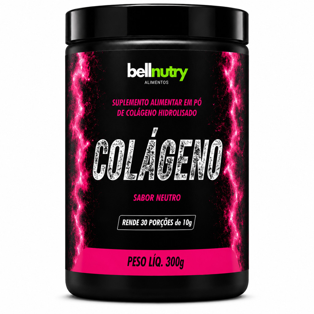 Colágeno Hidrolisado BellNutry 300g Puro Sem Sabor Alta Solubilidade