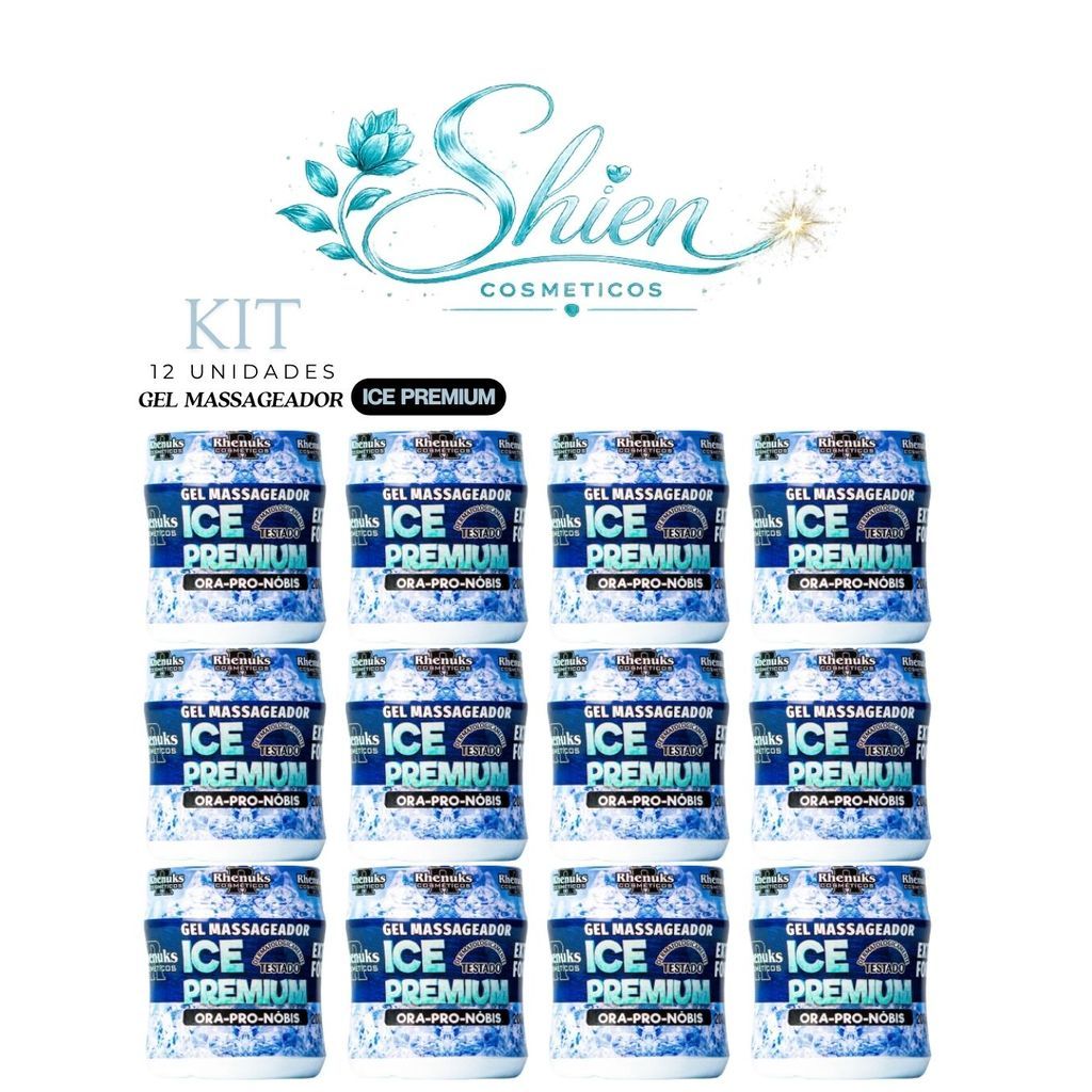 Kit 12 Unidades Gel Massageador Ice Premium Rhenuks (Afilhado)