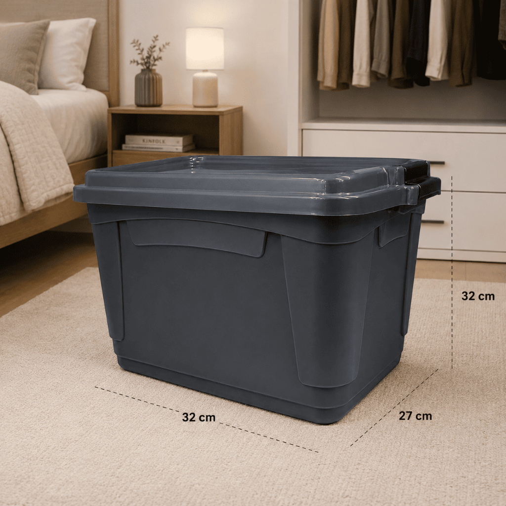 Caixas Organizadoras Multiuso 50L Retangular Preta
