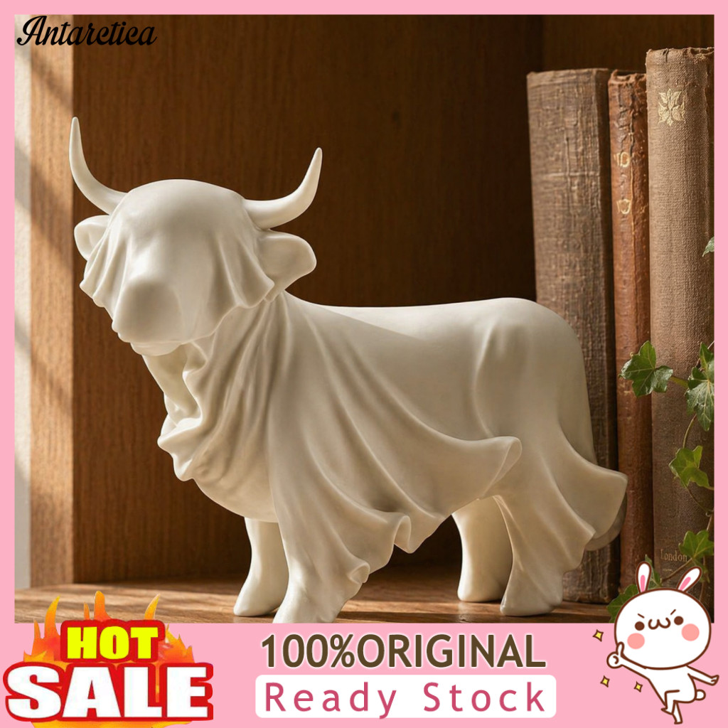 Highland Cow Ornament Durable Yak Figurine 3d Printed Ghost Statue – Halloween Minimalist Sculpture for Home Office Sh