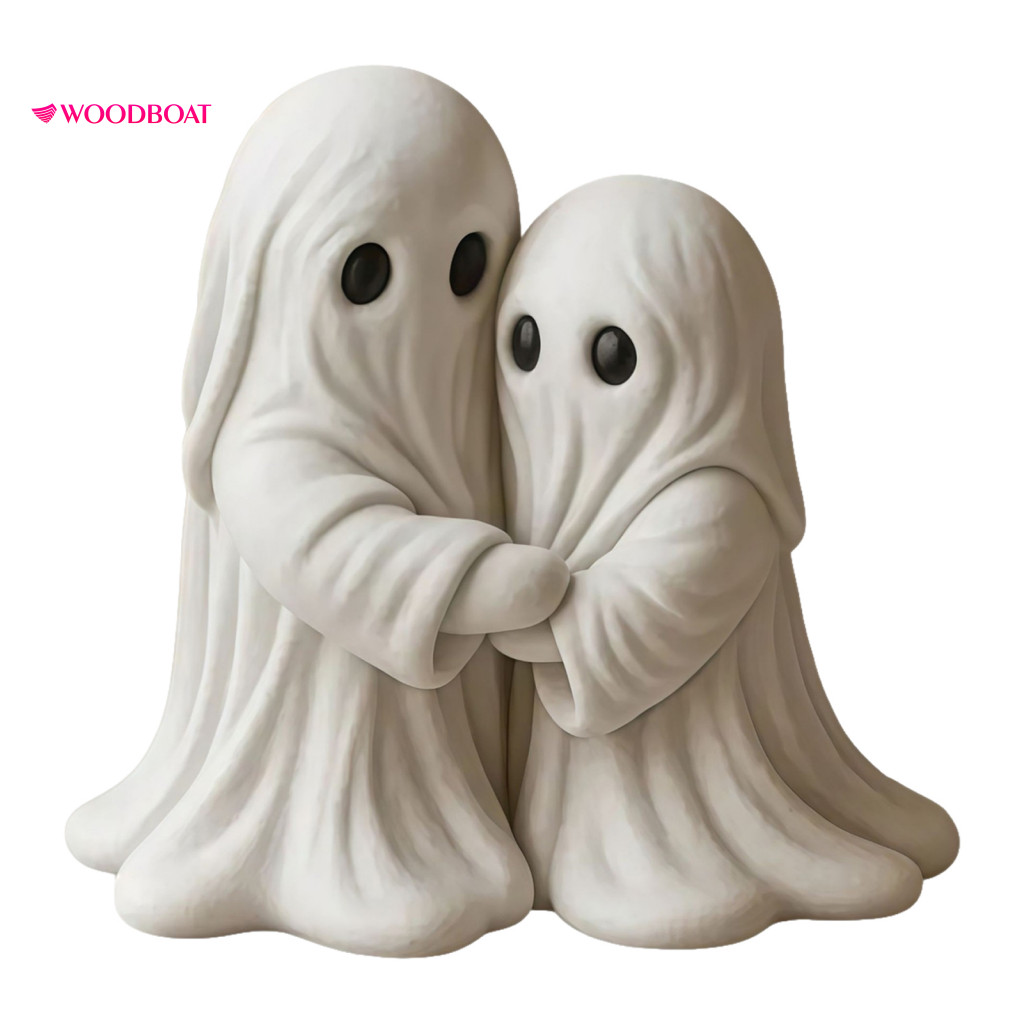 Decorative Resin Ornament Compact Desktop Decoration Halloween Cute Ghost Statue Table Healing Adorable Sculpture for Ho