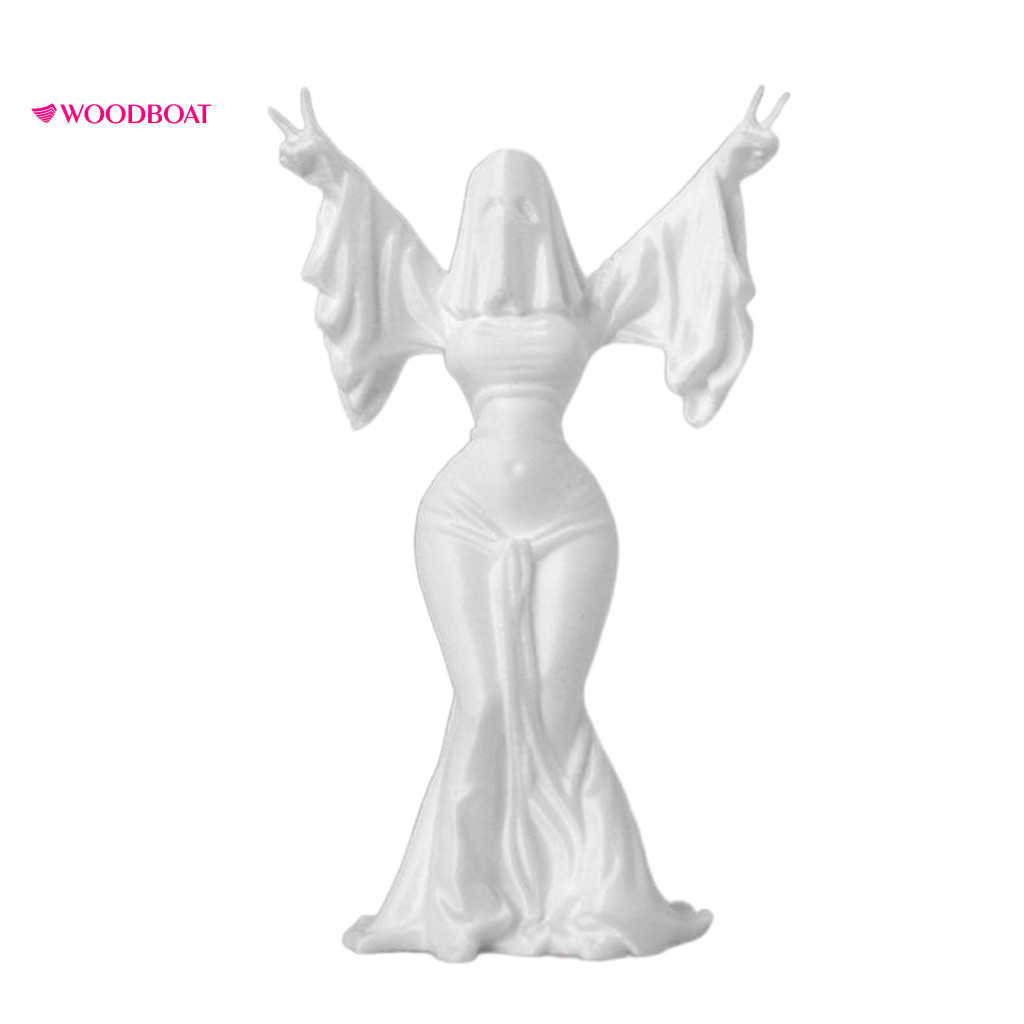 Halloween Mini Ornament Desk Decoration 3d Printed Ghost Woman Sculpture – Minimalist Spirit Statue for Modern Home De
