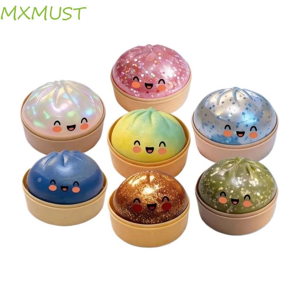 MXMUST Dumpling Squishes , Bolas Sensoriais De Pão Brilhantes , Brinquedo Mole Macio E Fofo Em Formato De Bolinho