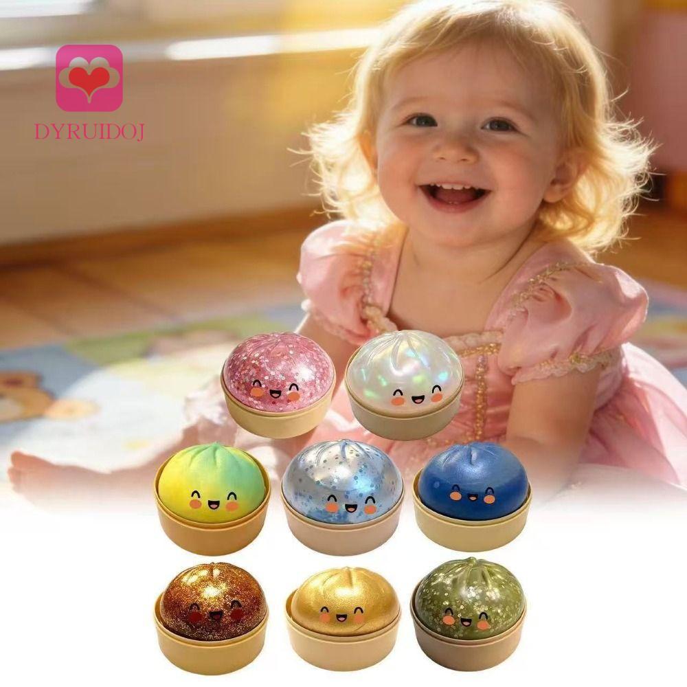 ADYRUIDOJ Dumpling Squishes , Bolas Sensoriais De Pão Brilhantes , Brinquedo Mole Macio E Fofo Em Formato De Bolinho