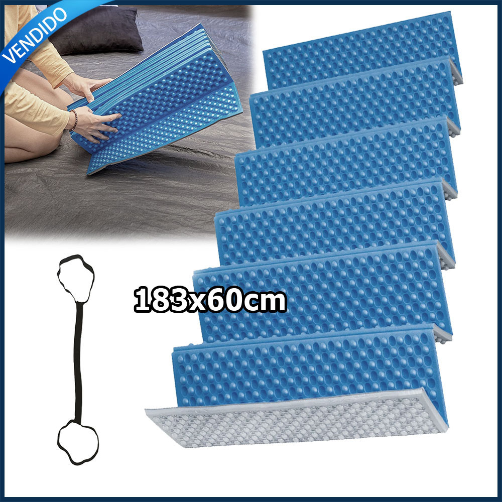 Azul Colchão de espuma portátil colchão para acampamento e caminhadas colchão dobrável tapete para barraca 183x60cm