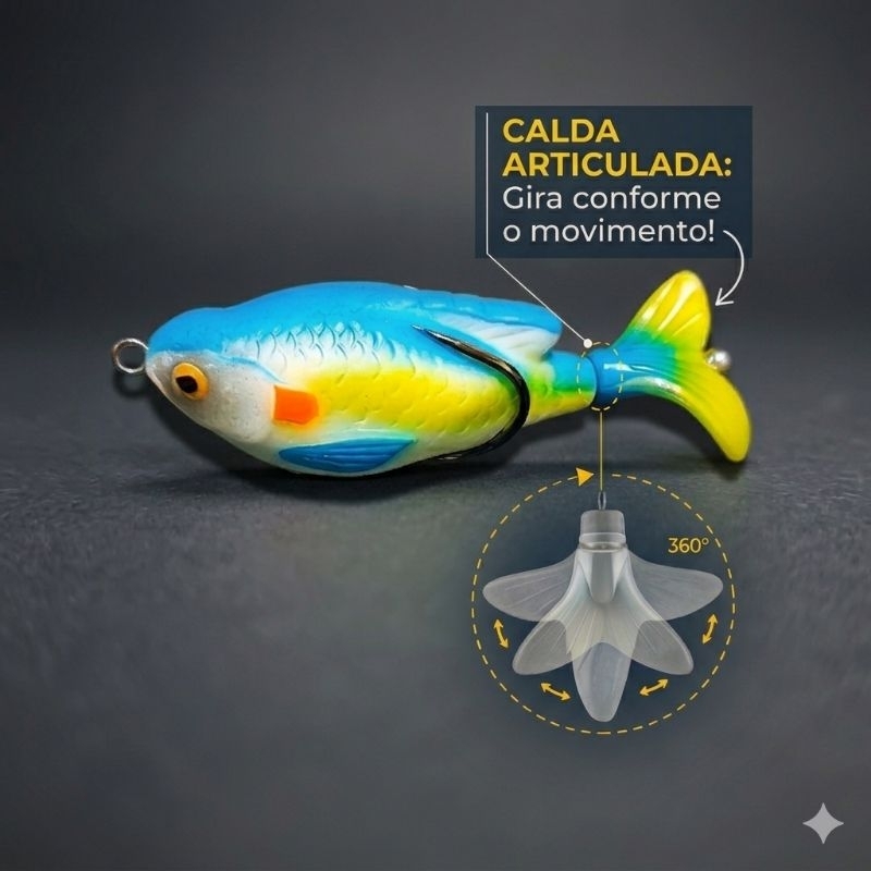 Isca Artificial  Soft  Fishing Jump Peixe Traíra Tucunaré 7,5cm 17g Anti-enrosco Superfície Pesca