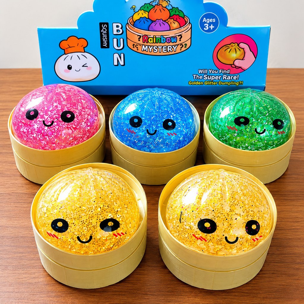 1 Brinquedo Misterioso Squishy 8,5CM Fidget Para Pão Recheado Cozido No Vapor Expresso Alivio do Estresse