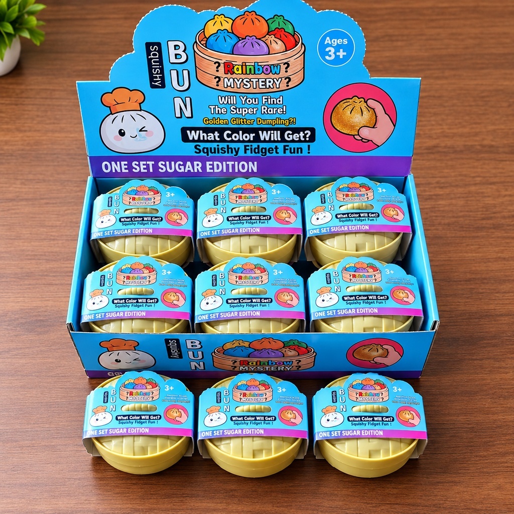 Kit 2 Brinquedo Squishy 8,5CM Fidget Para Pão Recheado Cozido No Vapor Expresso Alivio do Estresse