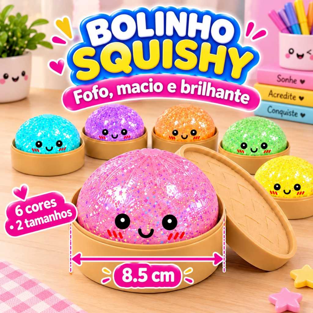 Brinquedo Squishy 8,5CM Fidget Para Pão Recheado Cozido No Vapor Expresso Alivio do Estresse