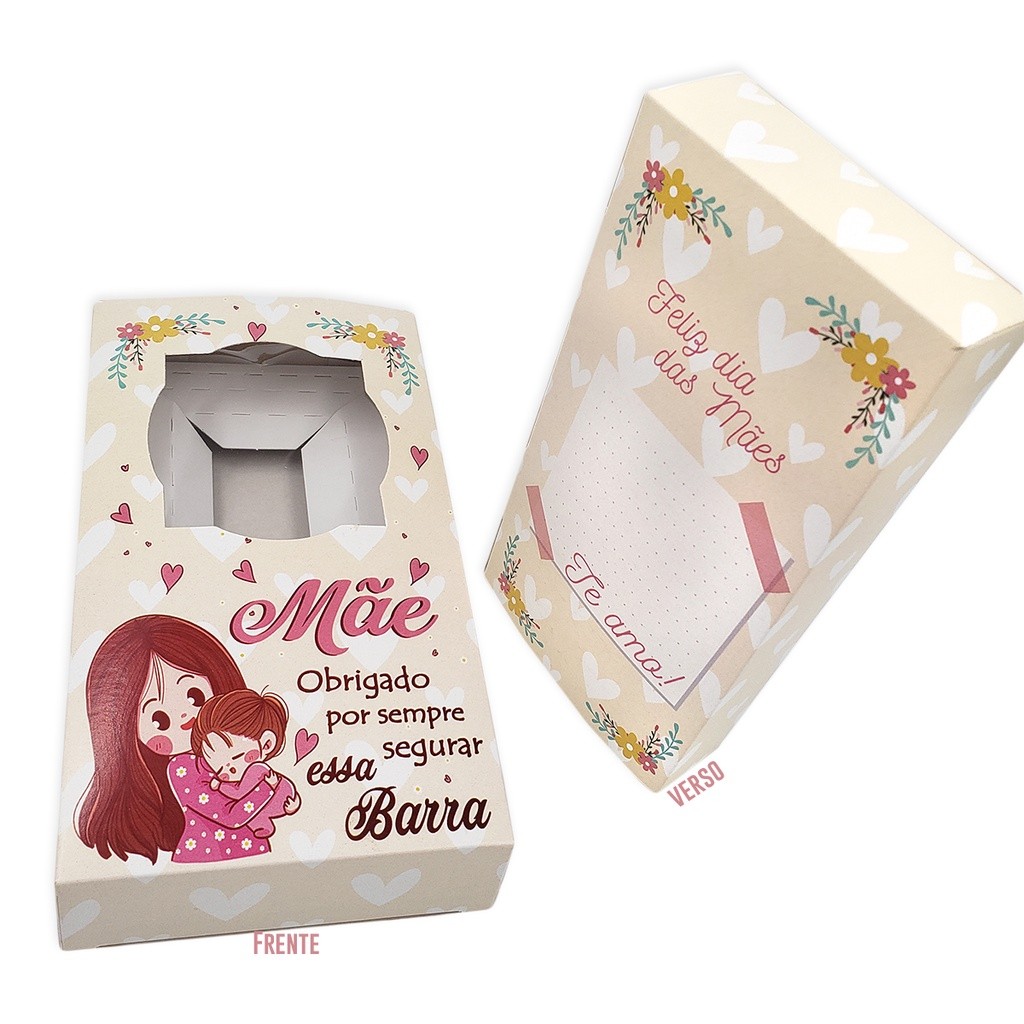 30 Caixas do Dia das Mães para Barra De Chocolate Recheada Artesanal. Lembrancinha das Mães