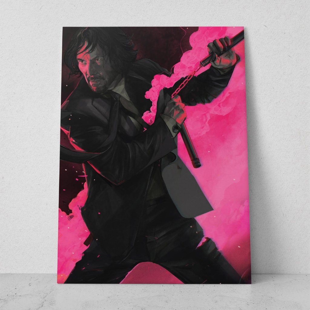 Placa Decorativa MDF Grande John Wick Quadro Filme Decoração Parede