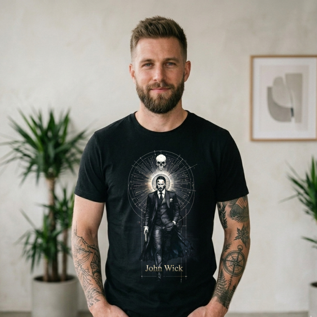 Camiseta John Wick Filme Ação Baba Yaga Estilo Algodão