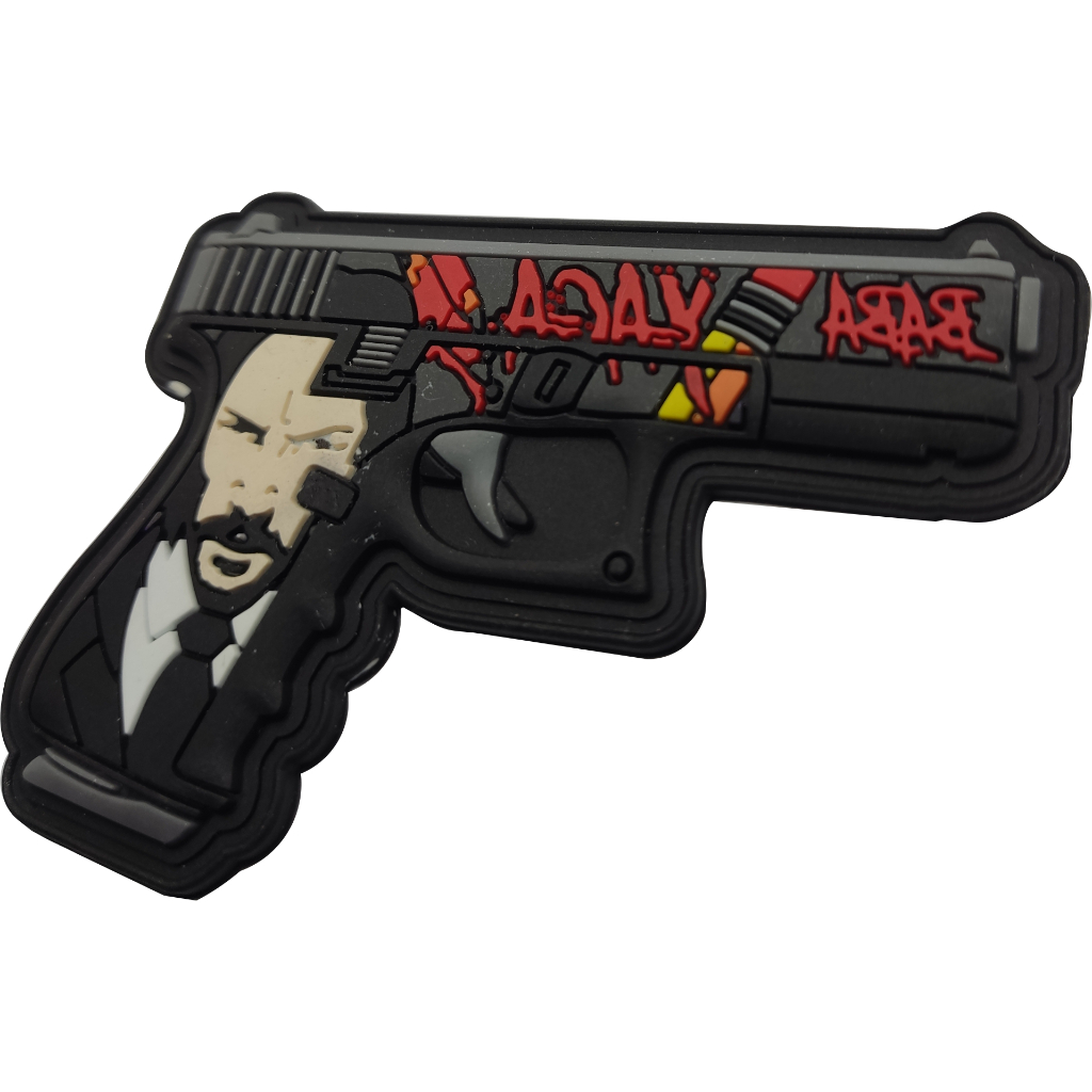 Patch Emblema John Wick Pistola Emborrachado 3D com Velcro