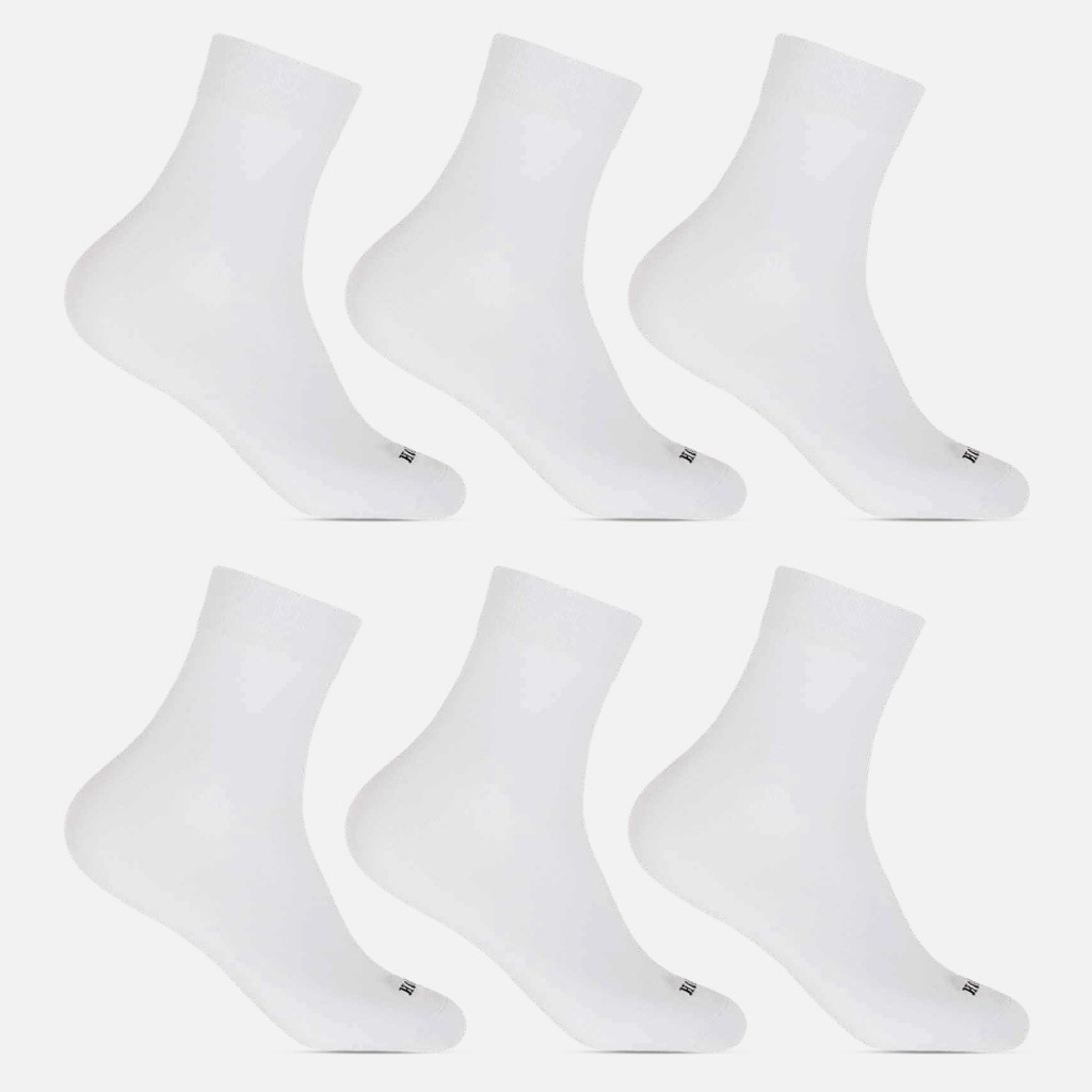 Meias Cano Médio de Algodão Kit 6 Pares Elastano Calcanhar Verdadeiro Confortáveis Hoahi