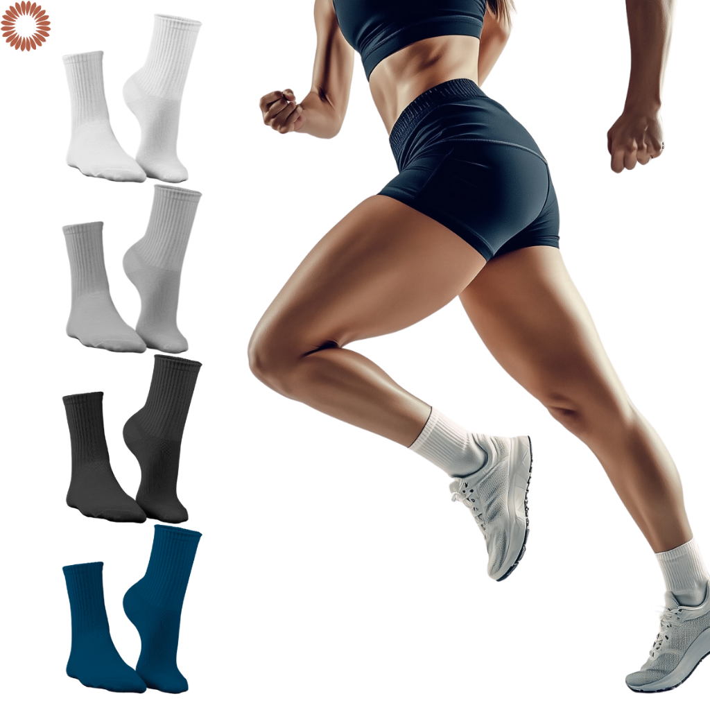Kit Até 12 Pares Meia Feminina Fitness Academia Treino Tecido Respirável Em Cores Sortidas