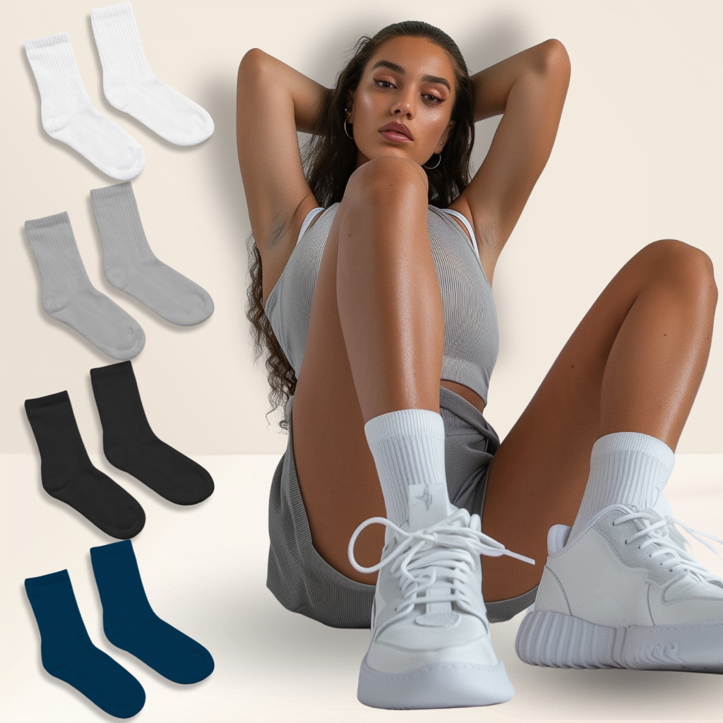 Kit 12 Pares Meia Cano Longo Feminina Respiravel Confortavel