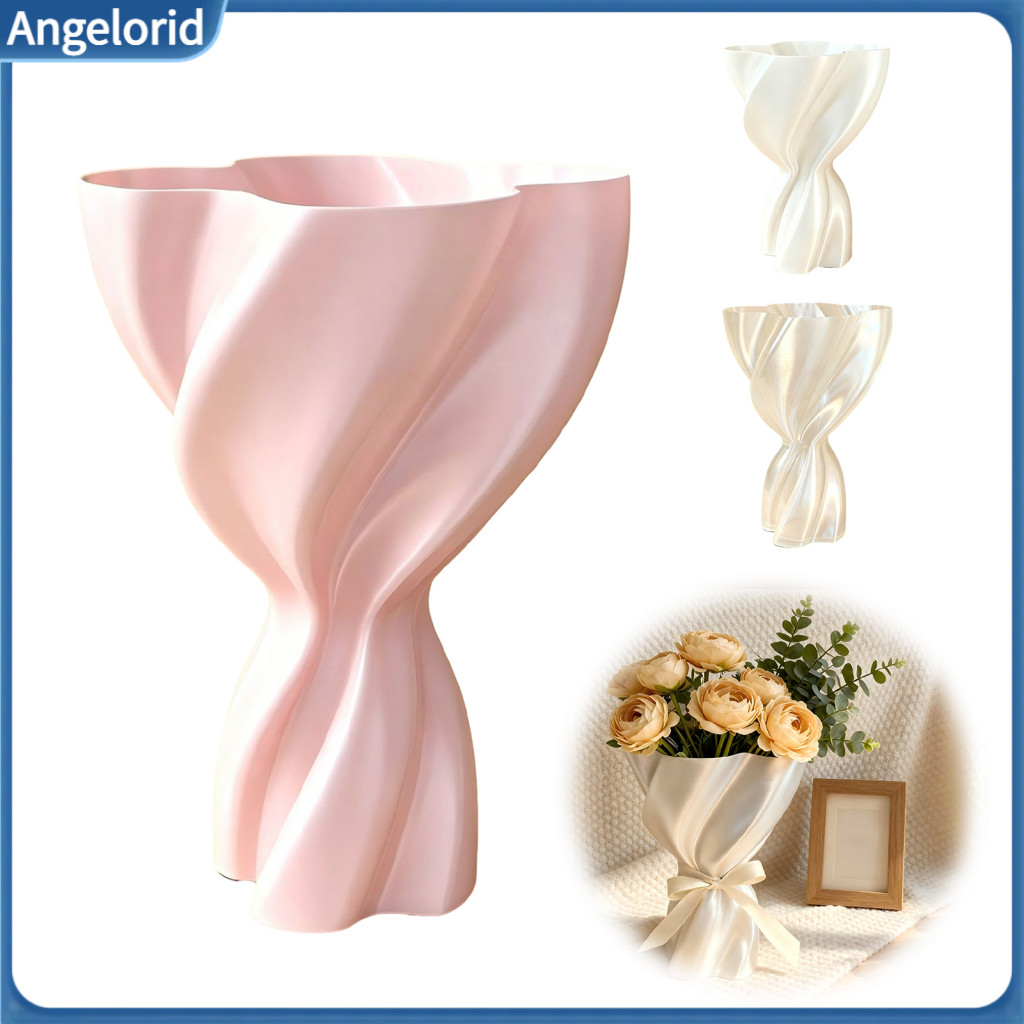 Modern Minimalist Decorative Vase Soft Light Texture Home Accessory 3d Printed Cream Color with Silk – Art Decor for R