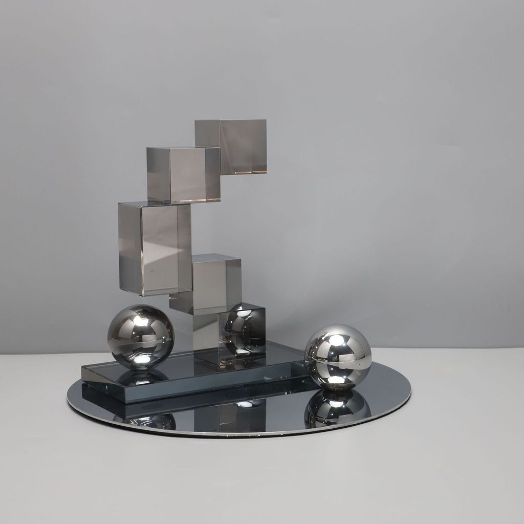 9XOK Modern minimalist, light luxury geometric crystal cube ornaments for living room coffee tables, model rooms, and of