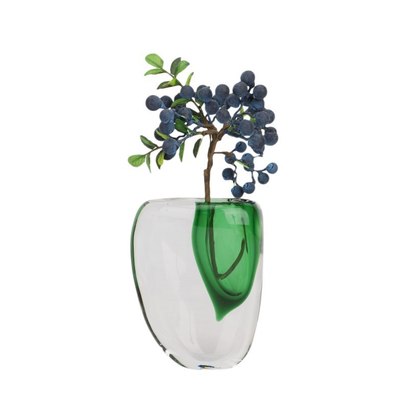 PVT5 Modern minimalist bubble glass vase ornament for model homes, offices, and living room desktops, light luxury craft