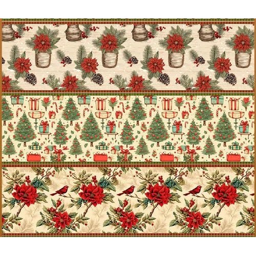 Tecido Tricoline Digital Coleção Natal Fernando Maluhy Barrado Vintage 55 x 150 cm