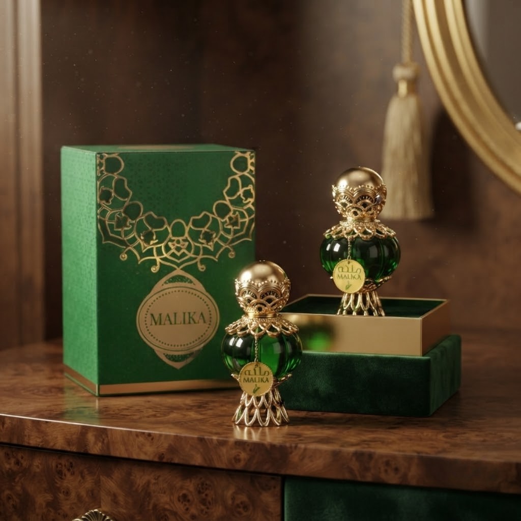 Óleo Perfumado Árabe Malika Green Fragrância Concentrada 20ml