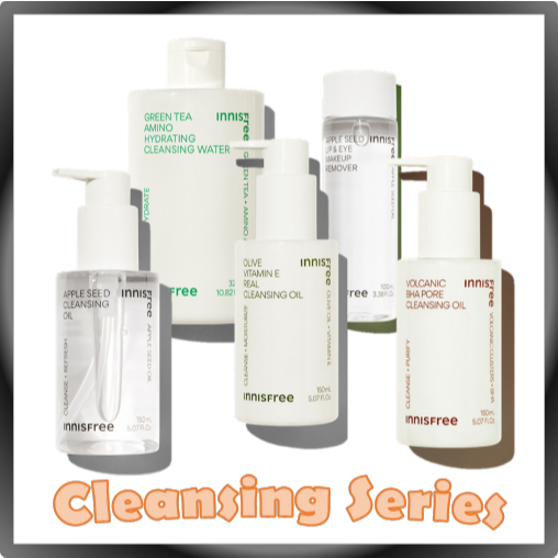 Pacote De Limpeza De innisfree / innisfree Cleanser Bundle #2 (Apple Seed Lip & Eye Makeup Remover, Green Tea Cleansing Oil, Water, Apple Seed Cleansing Oil)