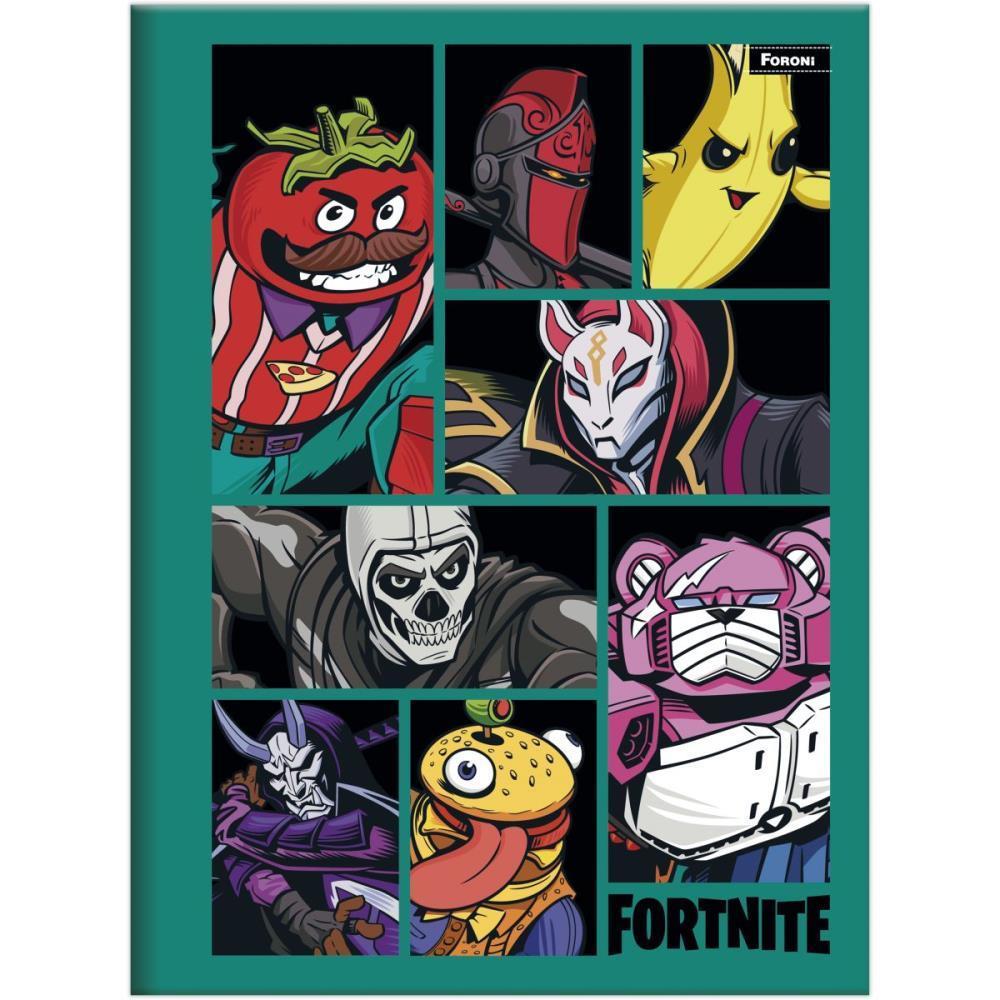 Caderno Brochura 1/4 Capa Dura Fortnite 80FLS PCT.C/05