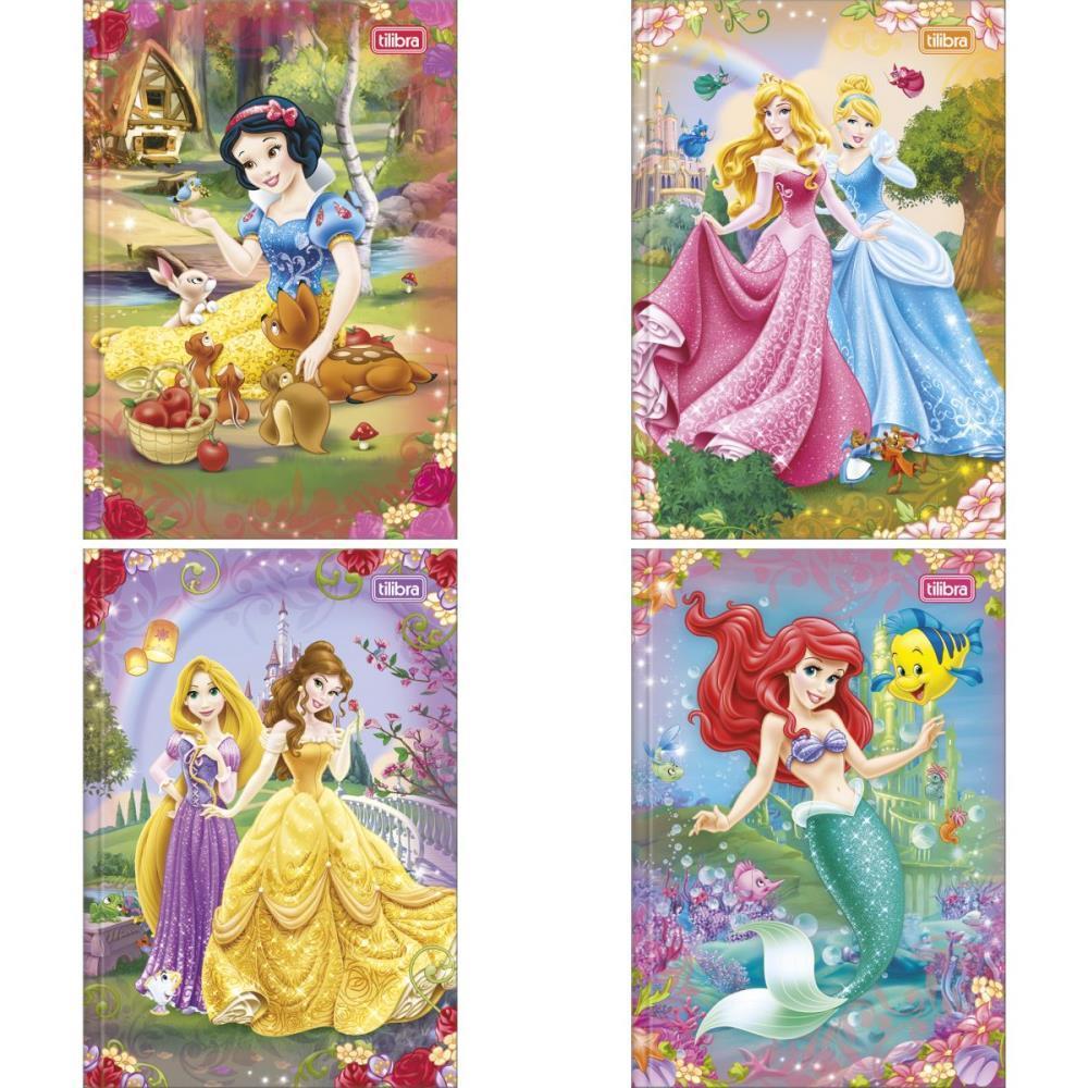 Caderno Brochura 1/4 Capa Dura Princesas 80FLS.