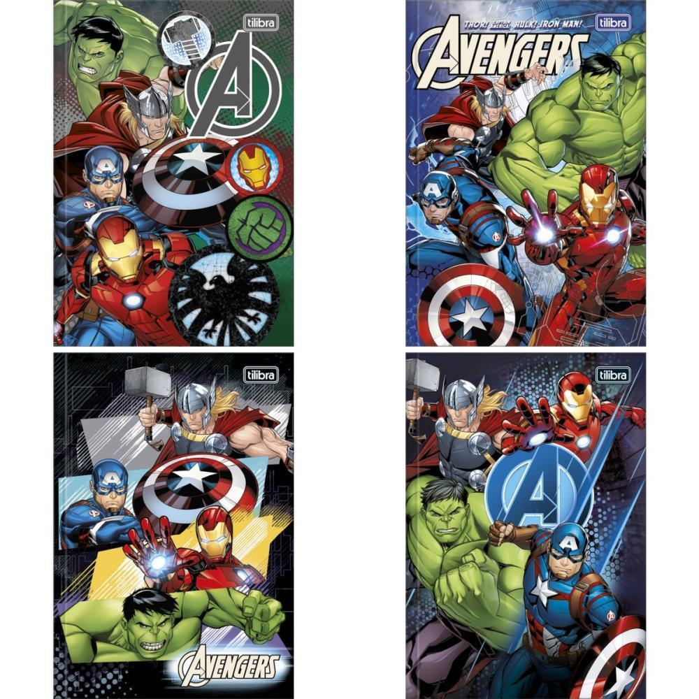 Caderno Brochura 1/4 Capa Dura Avengers Assemble 80FLS.
