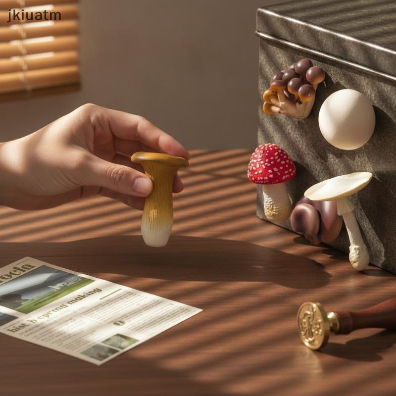 [jkiuatm] Ímãs De Geladeira De Cogumelo De Resina De Desenho Animado 3D Material Ecológico Design Simulado Fofo Decoraçã