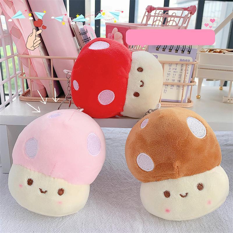 [PEBR] Chaveiro De Boneca De Cogumelo De Desenho Animado , Brinquedos De Pelúcia Fofos , Carro , Bolsa , Pingente , Home
