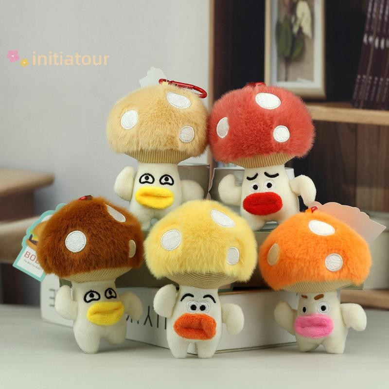Initiatour 1 Peça Chaveiro De Pelúcia De Cogumelo De Desenho Animado Fofo Brinquedo Carro Bolsa Pingente Presente Criati