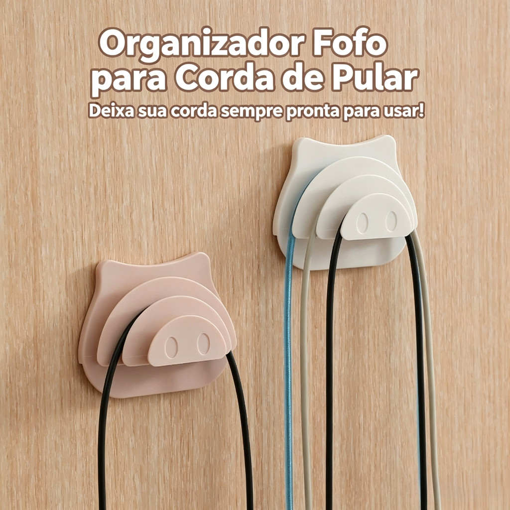Bonito porco nariz saco cabide multifuncional perfurado pular corda armazenamento gancho Nordic luz luxo