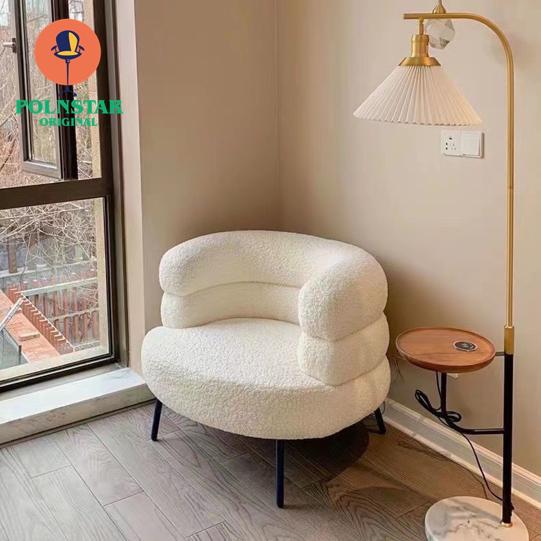 Nordic Simples E Moderno Cordeiro Veludo Único Sofá designer Luz Luxo Sala De Estar Varanda