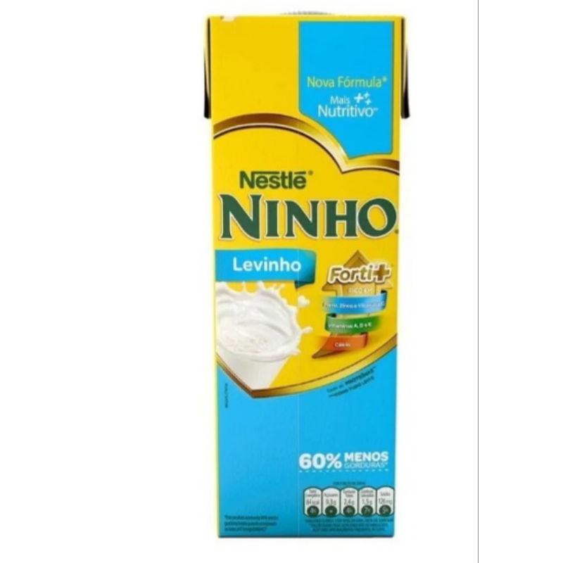 kit 2 Unidades Leite Ninho Forti + Levinho Semidesnatado UHT Nestlé- 01 Litro com Vitaminas fortificado