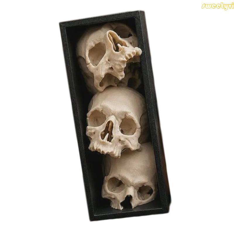 sweety Prateleira De Mesa Crânio Figura Em Moldura Preta 3D Impresso Display Vertical Para Estante Estilo Leitura Canto