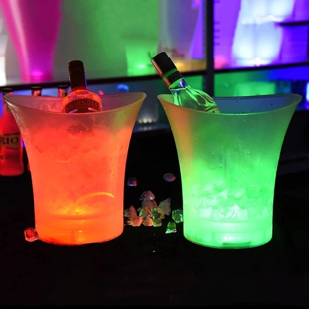 Balde Cooler LED Branco Caixa Som Integrada Gelo Bebidas Festa Bar Piscina Churrasco Portátil