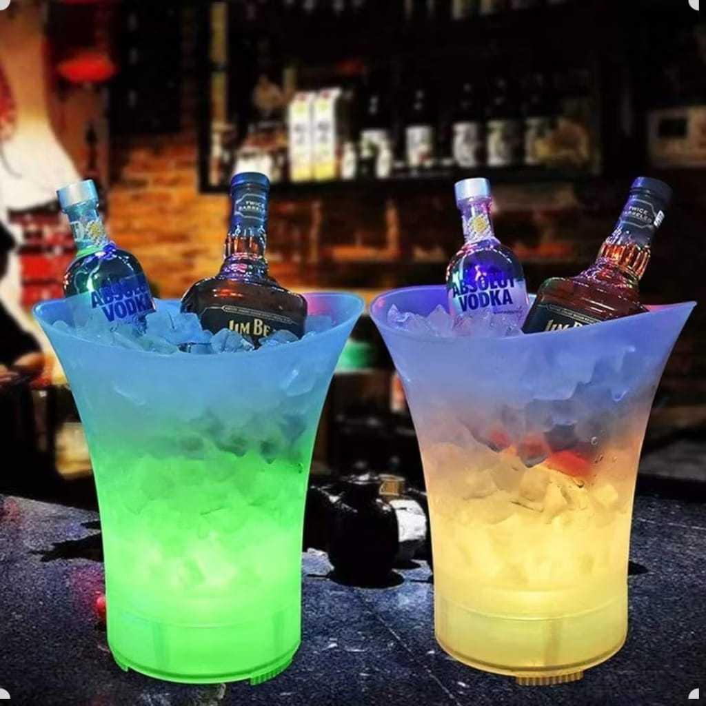 Balde de Bebidas com LED e Caixa de Som Bluetooth – 10 Cores, USB, 6,5L