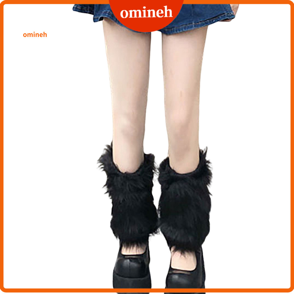 Winter Accessory for Women Knee Length Leg Warmers Women’s Fuzzy Knee-high Faux Fur Boot Cuffs Cozy Street Party Daily