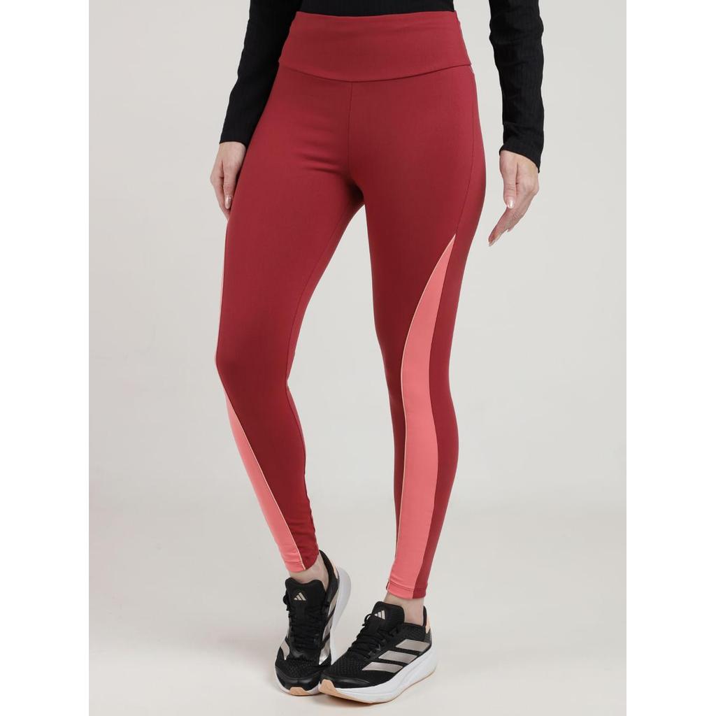 Calça Legging Fitness Com Recortes Vels Feminina BORDO