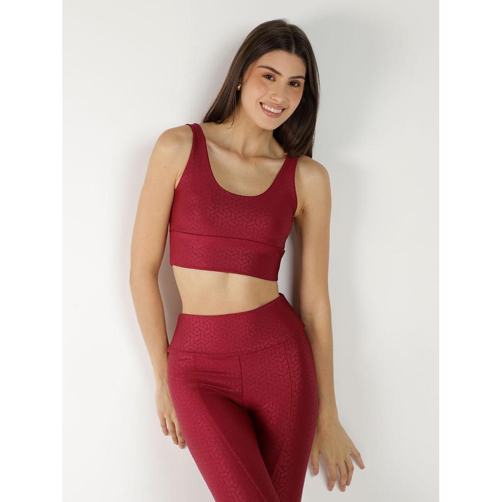 Top Fitness 3D Vels Feminino BORDO