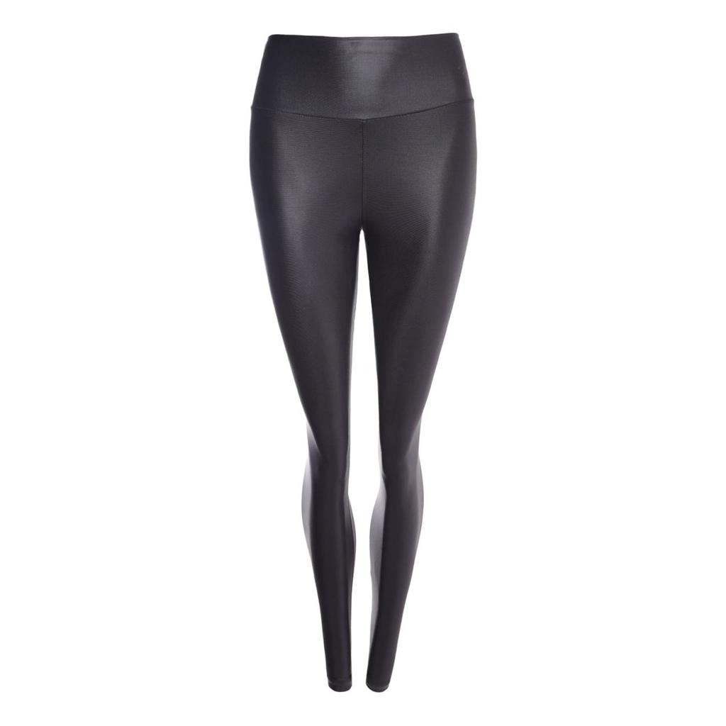 Calça Legging Cirrê Feminina Vels Preta Brilhante com Bolsos