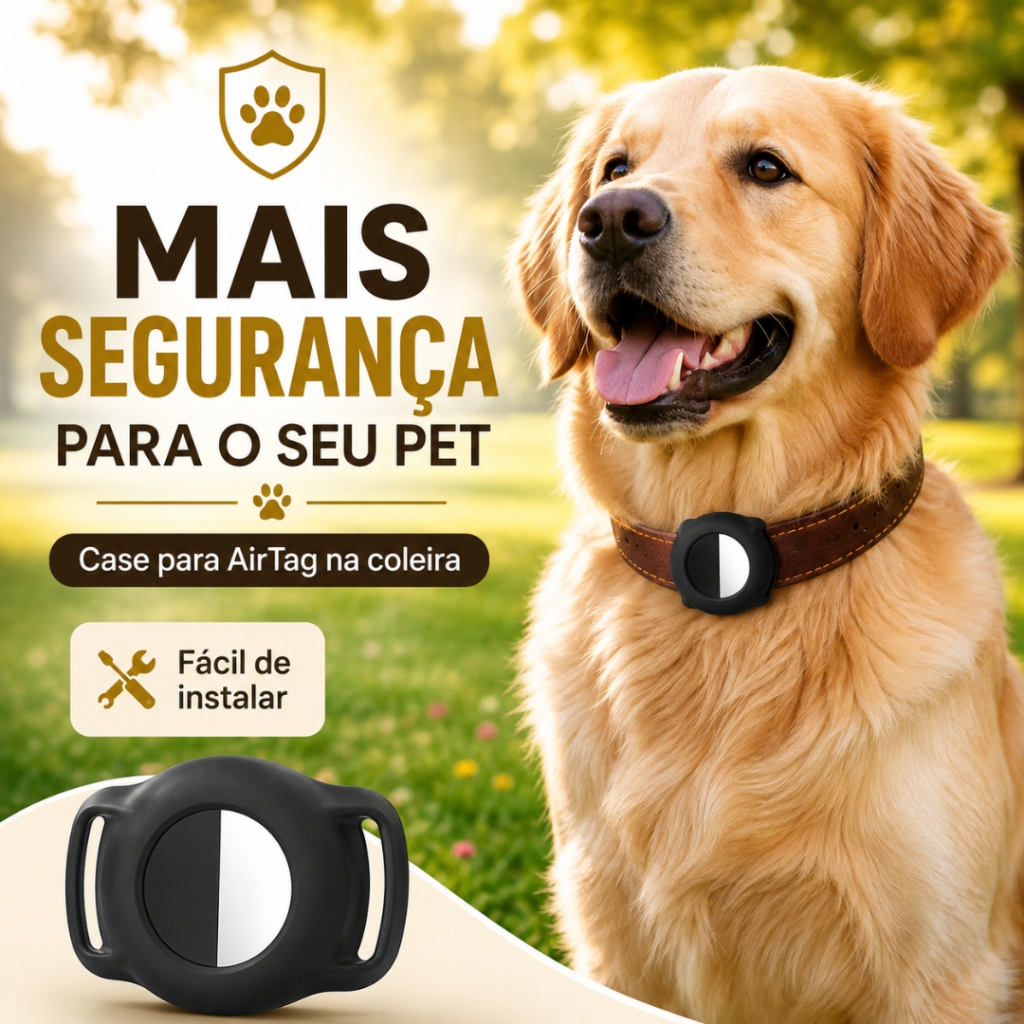 Case Suporte para AirTag Pet de Silicone para Coleira de Cães e Gatos Localizador Rastreador